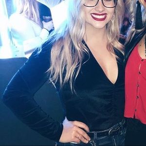 Express Black Suede Bodysuit